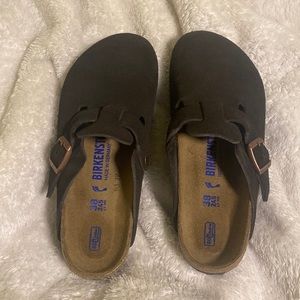 Birkenstock Boston Soft Footbed Suede Leather Clog